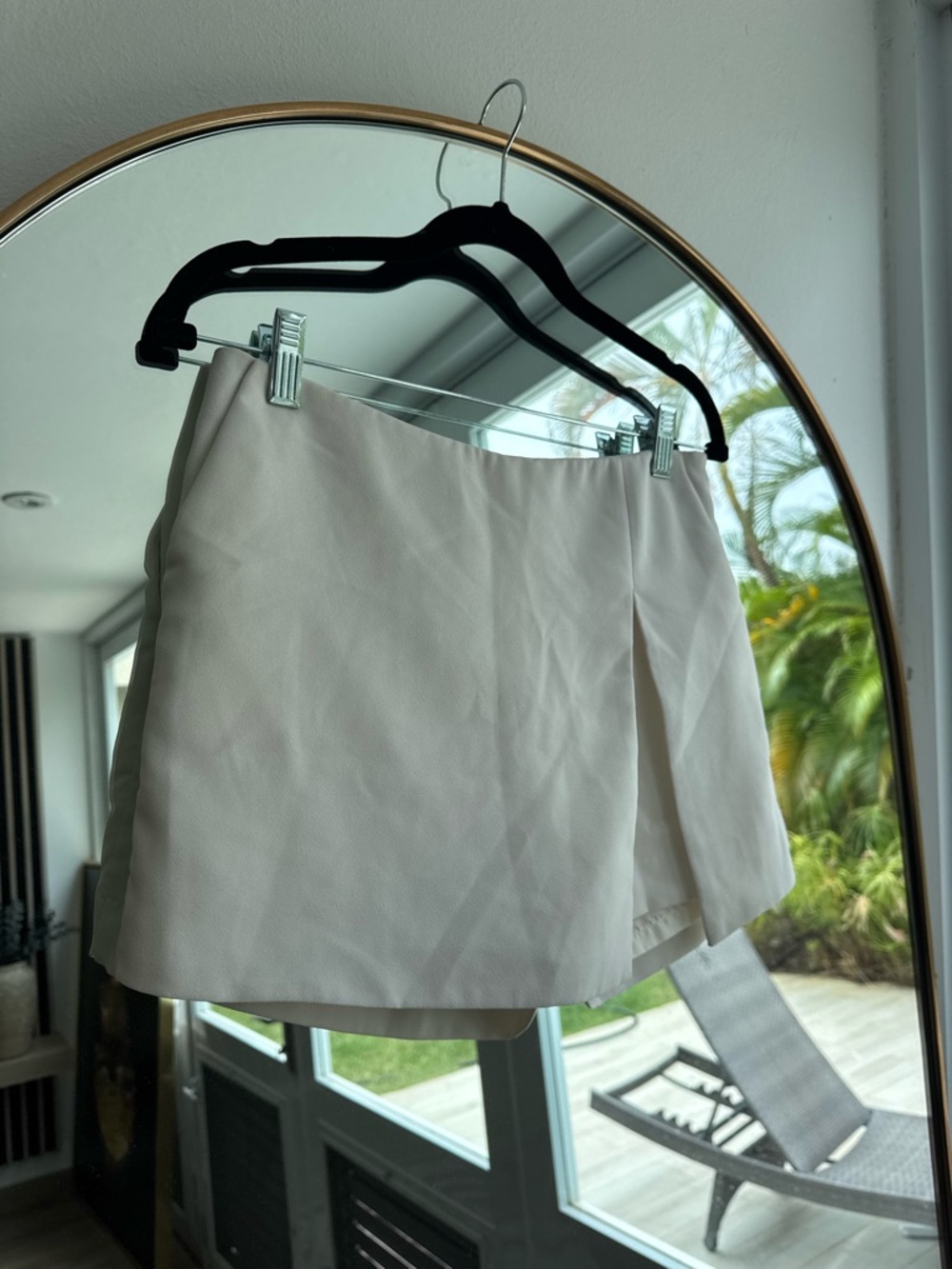 Express Cream Wrap-Front Skort